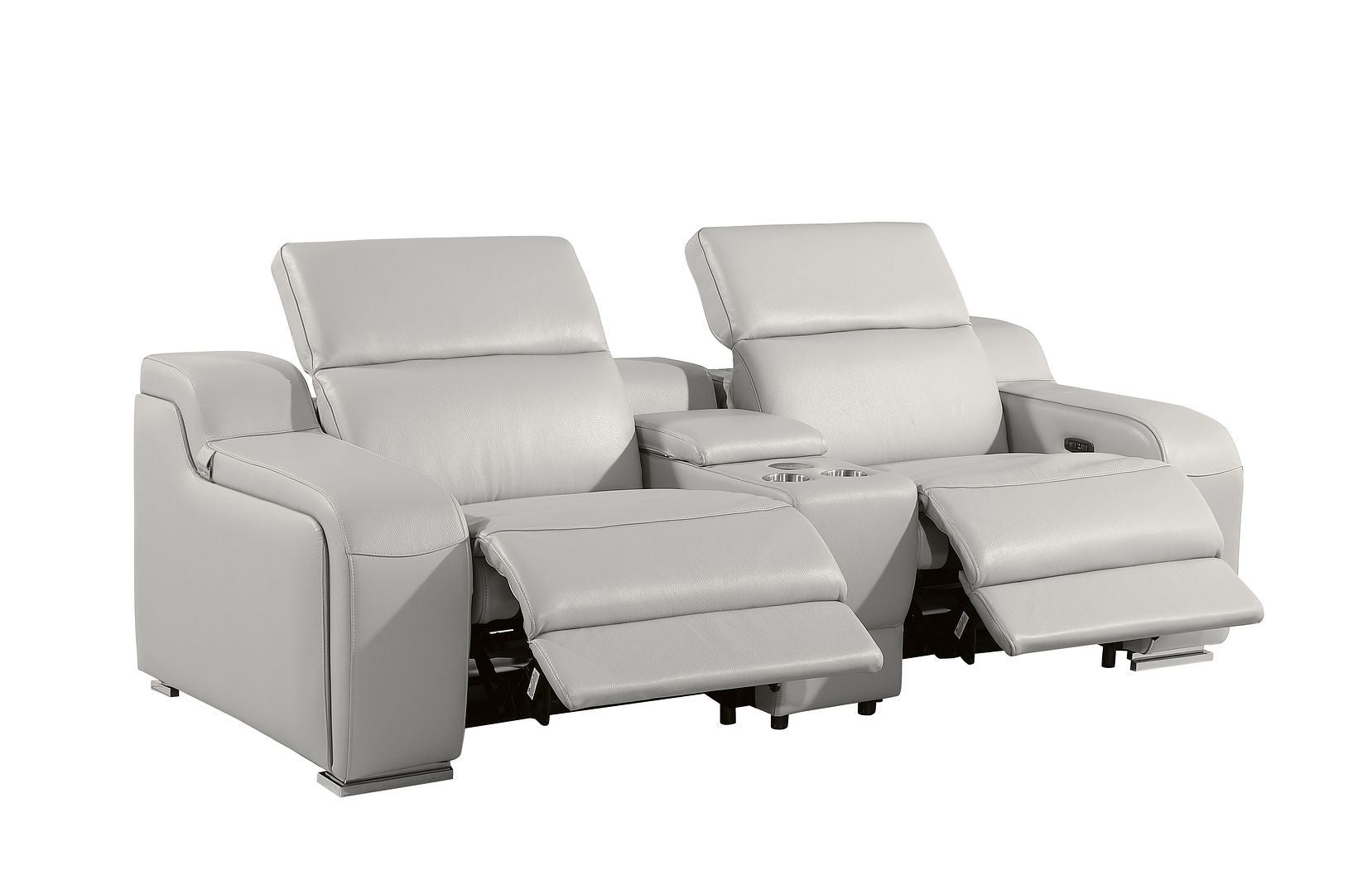 1116 - 3-Piece Modular Power Reclining Console Loveseat In With 2 Power Recliners & Power Headrests