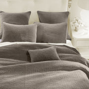 Stonewashed Cotton Velvet - King Quilt Set (Set of 3) - Taupe