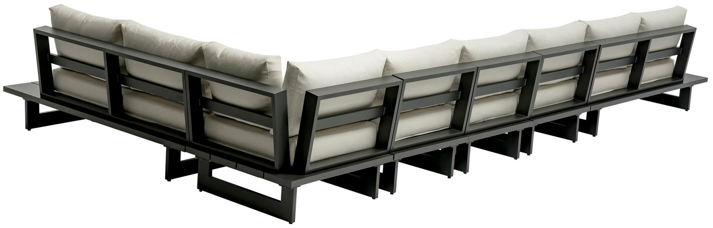 Maldives - 6 Piece Water Resistant Outdoor Patio Modular Sectional With Gray Base