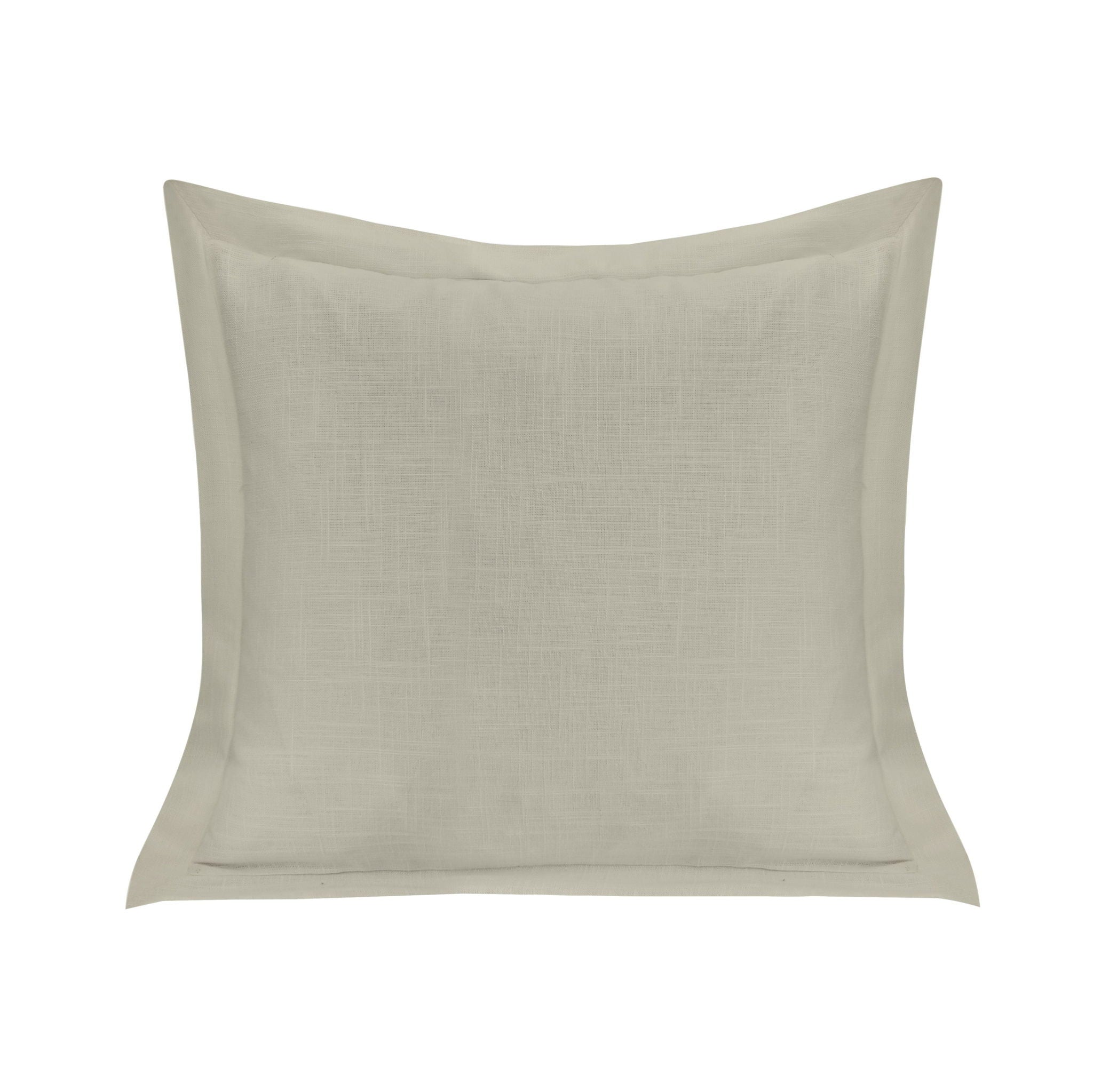 Luna - Single Flanged Washed Linen Pillow - Light Tan