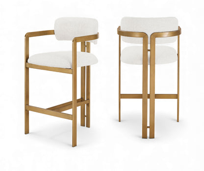 Aurum - Linen Textured Fabric Upholstered Counter Stool