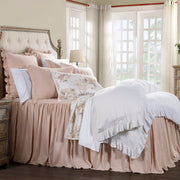 Luna - Queen Washed Linen Bedspread Set (Set of 3) - Blush