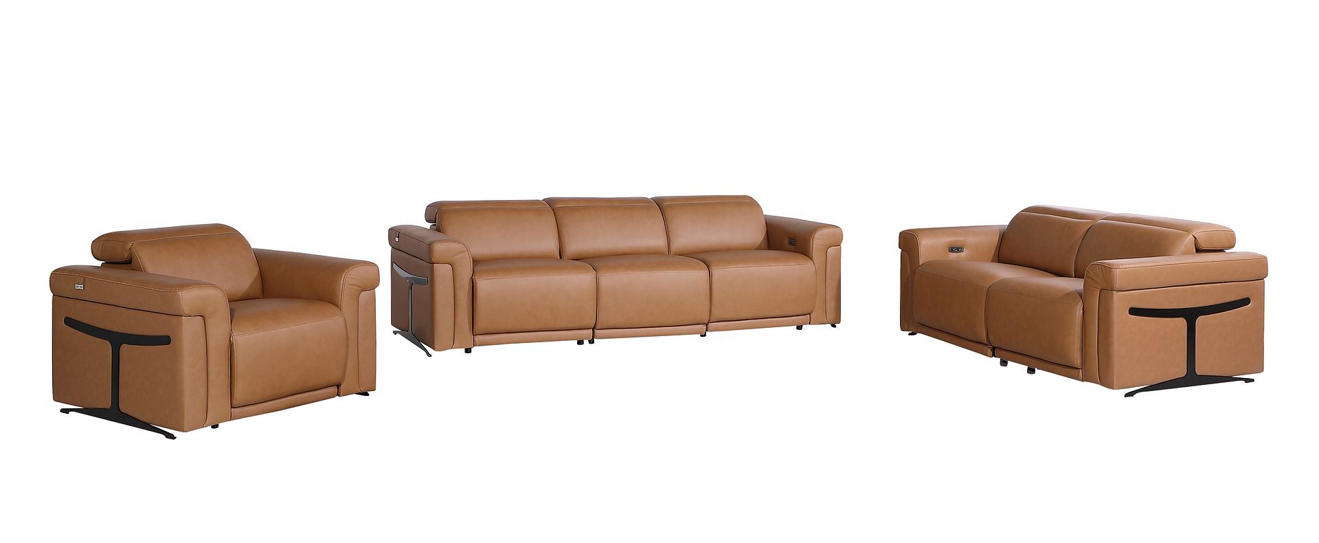 1126 - 6-Piece Modular Power Reclining Sofa, Loveseat & Chair Set In With 5 Power Recliners & Power Headrests