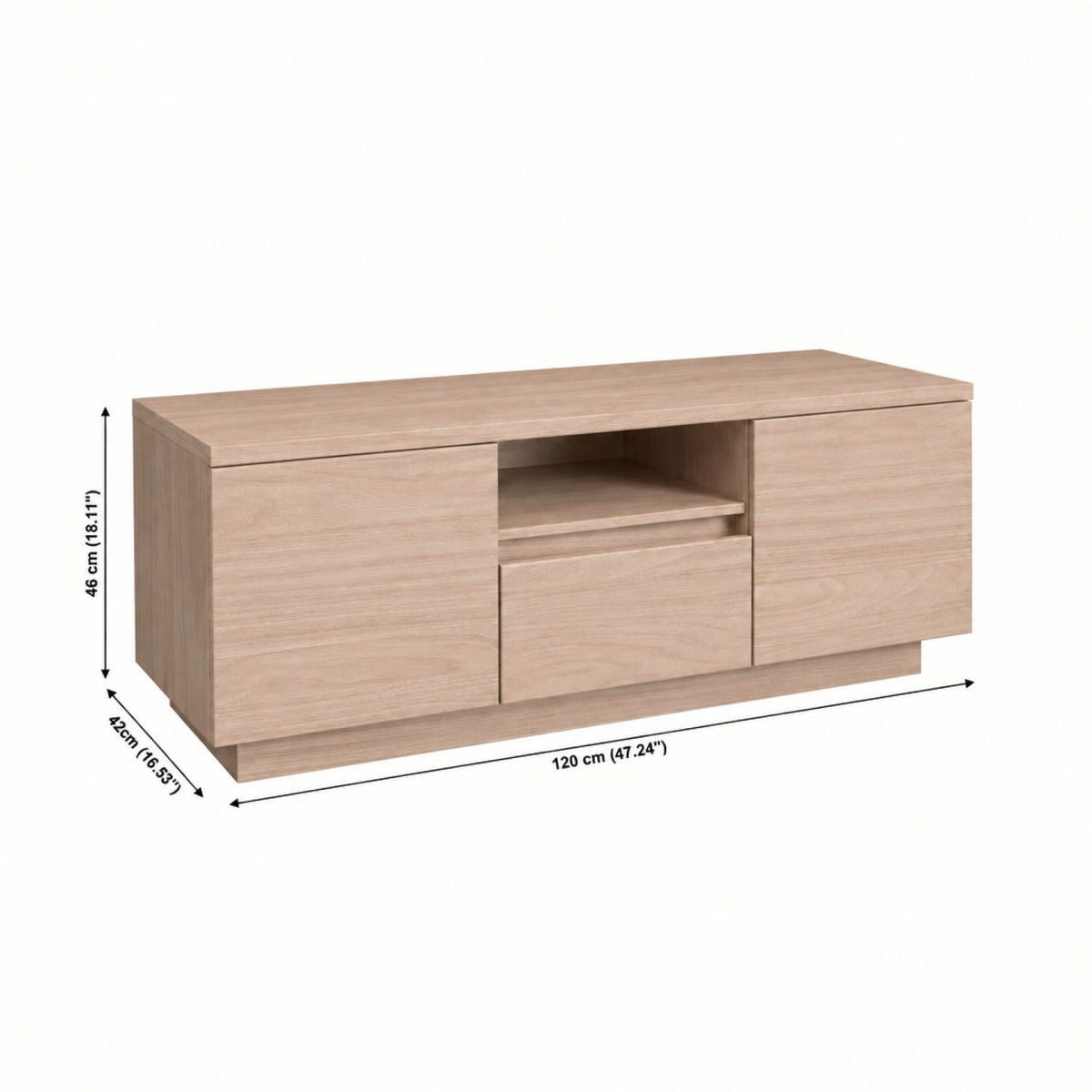 TV Stand For TVs Up To 50" With 1 Drawer And 2 Doors - Walnut