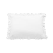 Lily - Washed Linen Ruffled Pillow Sham - White