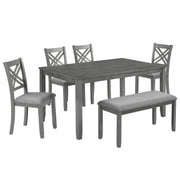 Kitchen Dining Set, Rectangular Dining Table & Upholstered Chairs