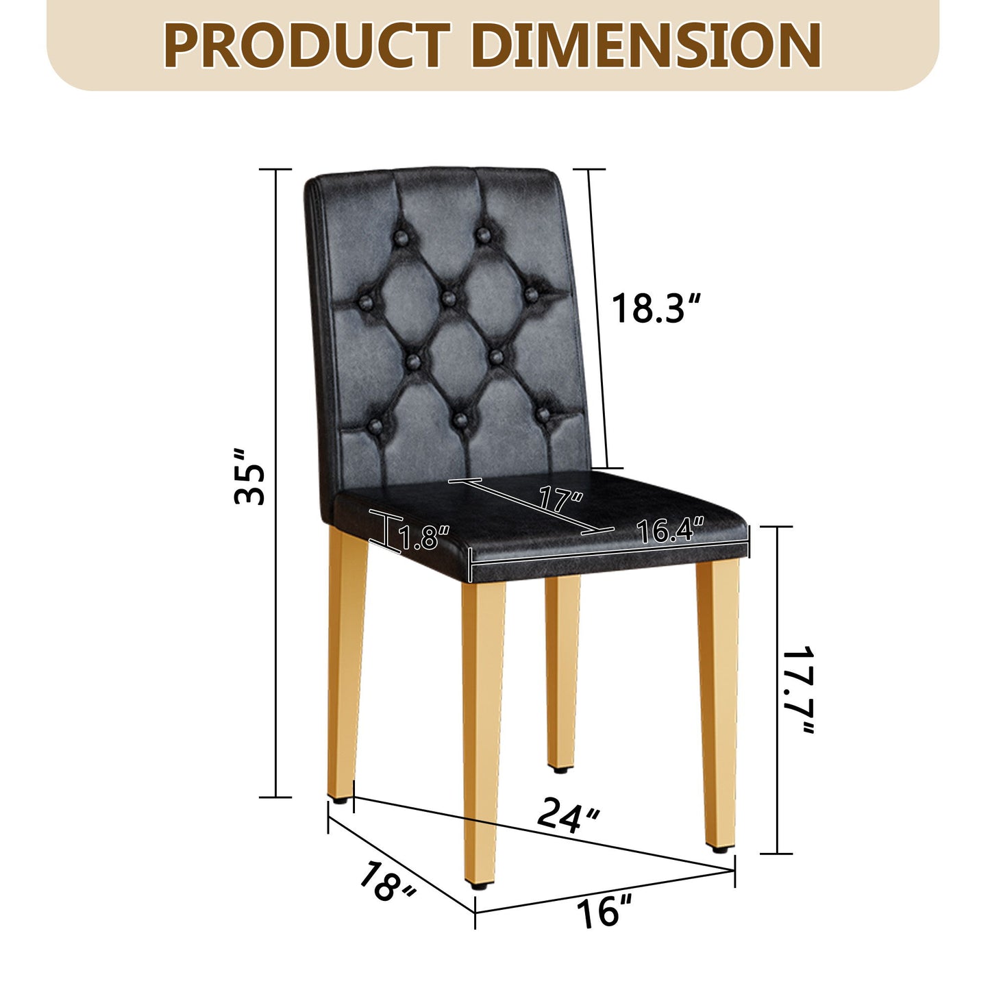 Dining Chairs With Ergonomic Buckle Backrest Comfort