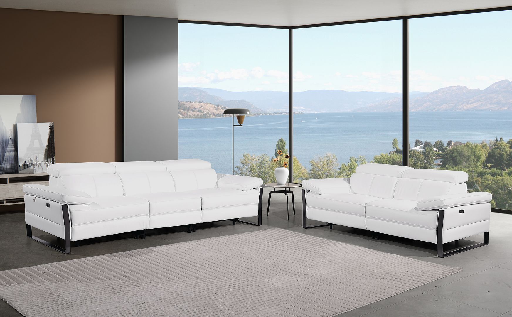 1246 - Modular Power Dual Reclining Sofa And Loveseat Set With Power Headrests
