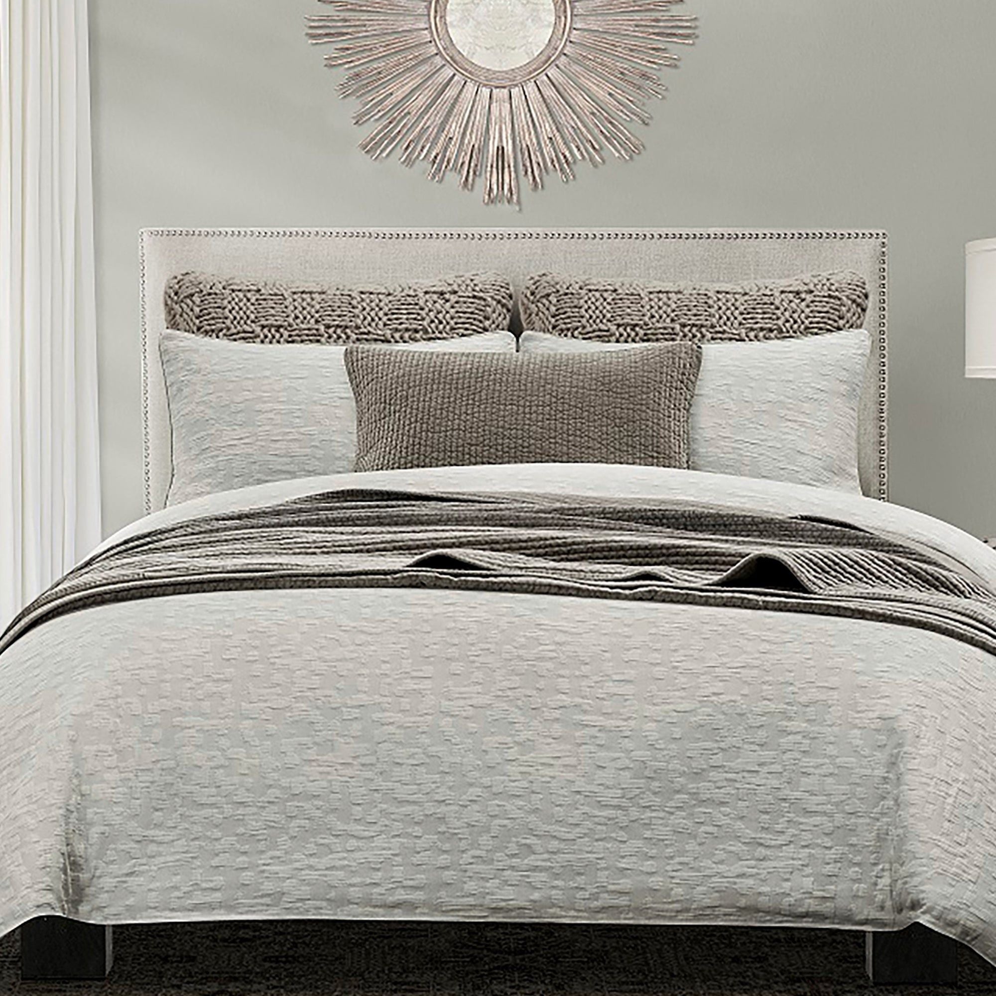 Porto Matelasse - King Duvet Cover Set (Set of 3) - Light Taupe