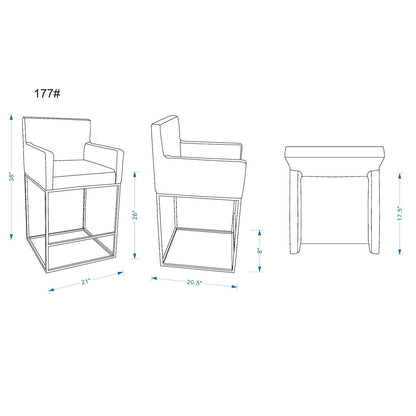 Ambassador - Counter Stool With Square Frame