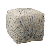 Kathleen - Pouf - Ivory And Blue