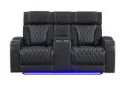 U8611 - Power Reclining Sofa With Power Headrest And LED - Charcoal