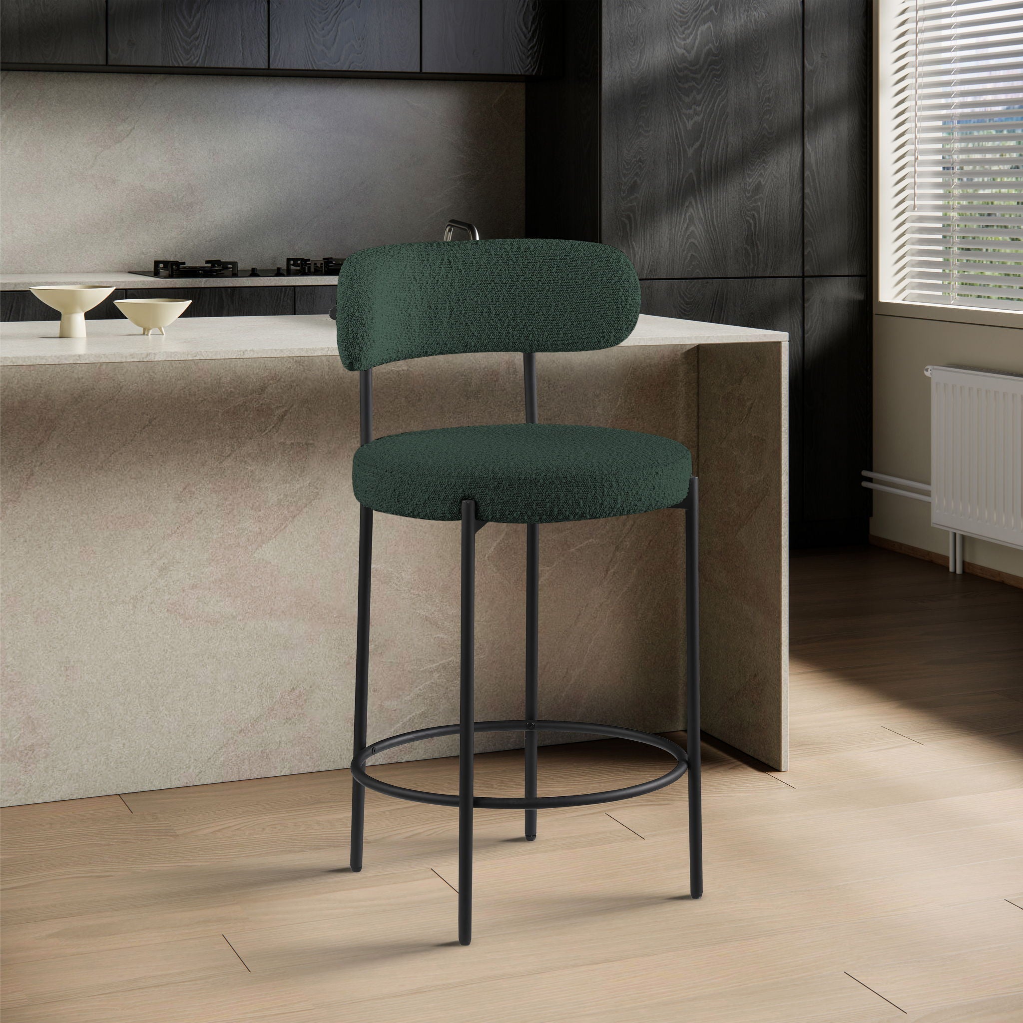 Beacon - Boucle Fabric Stool (Set of 2)