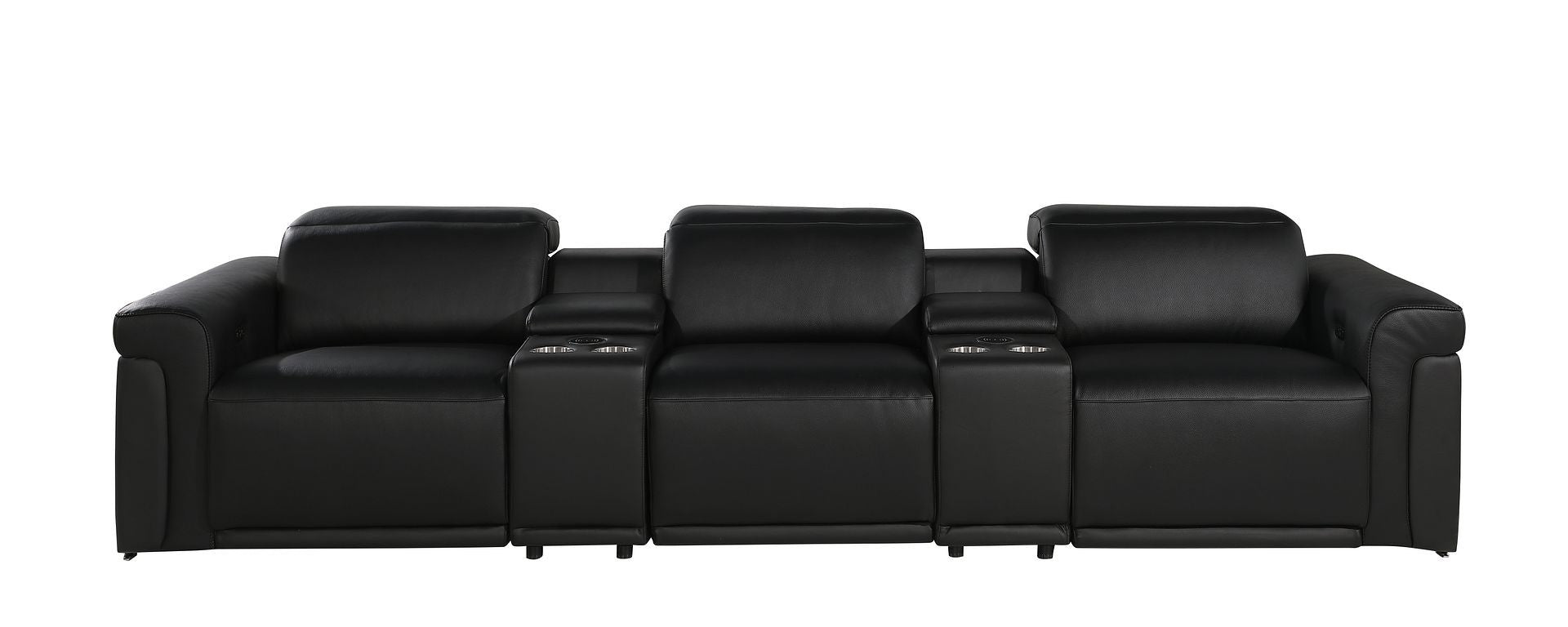 1126 - 5-Piece Modular Power Reclining Sofa In With 3 Power Recliners & Power Headrests