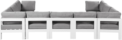 Nizuc - Outdoor Patio 9 Piece Modular Sectional With White Frame