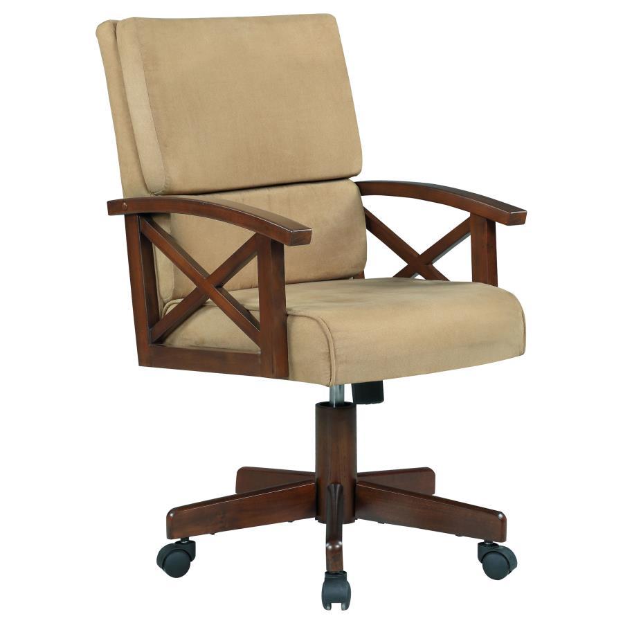 Marietta - Upholstered Swivel Dining And Game Chair - Tobacco