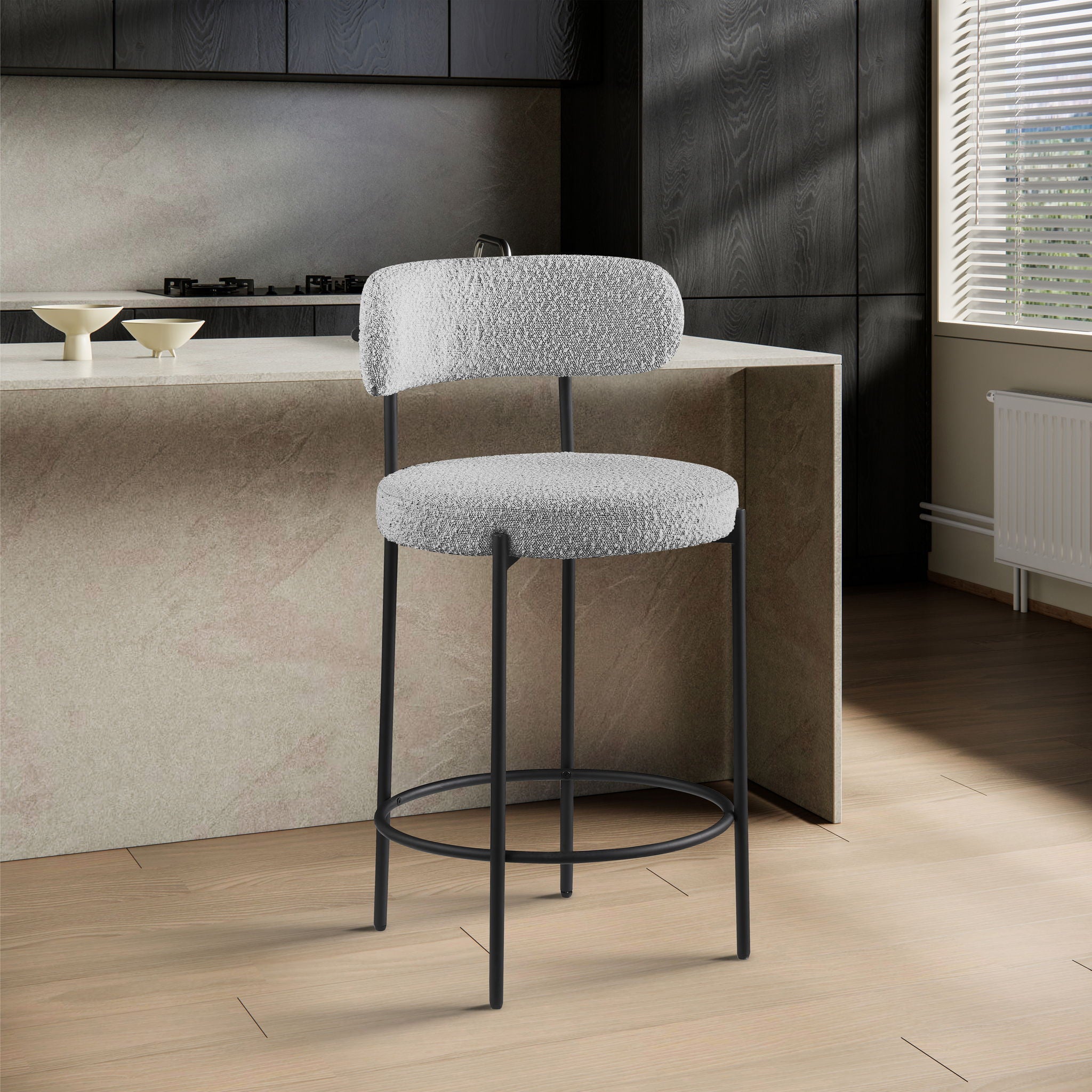 Beacon - Boucle Fabric Stool (Set of 2)
