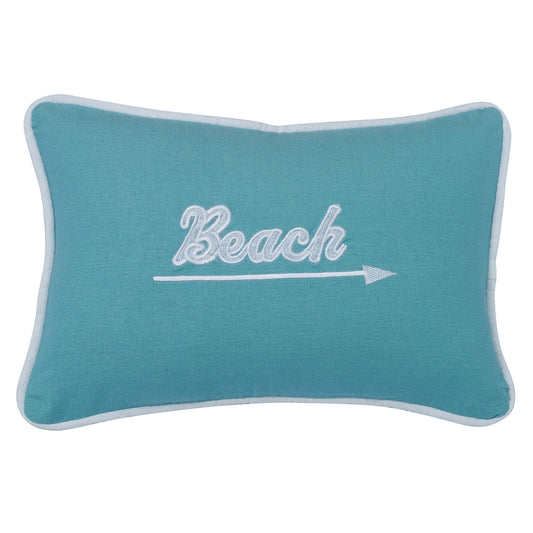 Pillow - Embroidered Beach Pillow - Multi