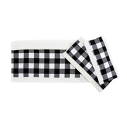 Camille - Black Buffalo Check Towel Set (Set of 3) - Black / White