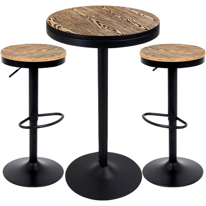 Dakota - 3 Piece Industrial Farmhouse Dining Set - Black