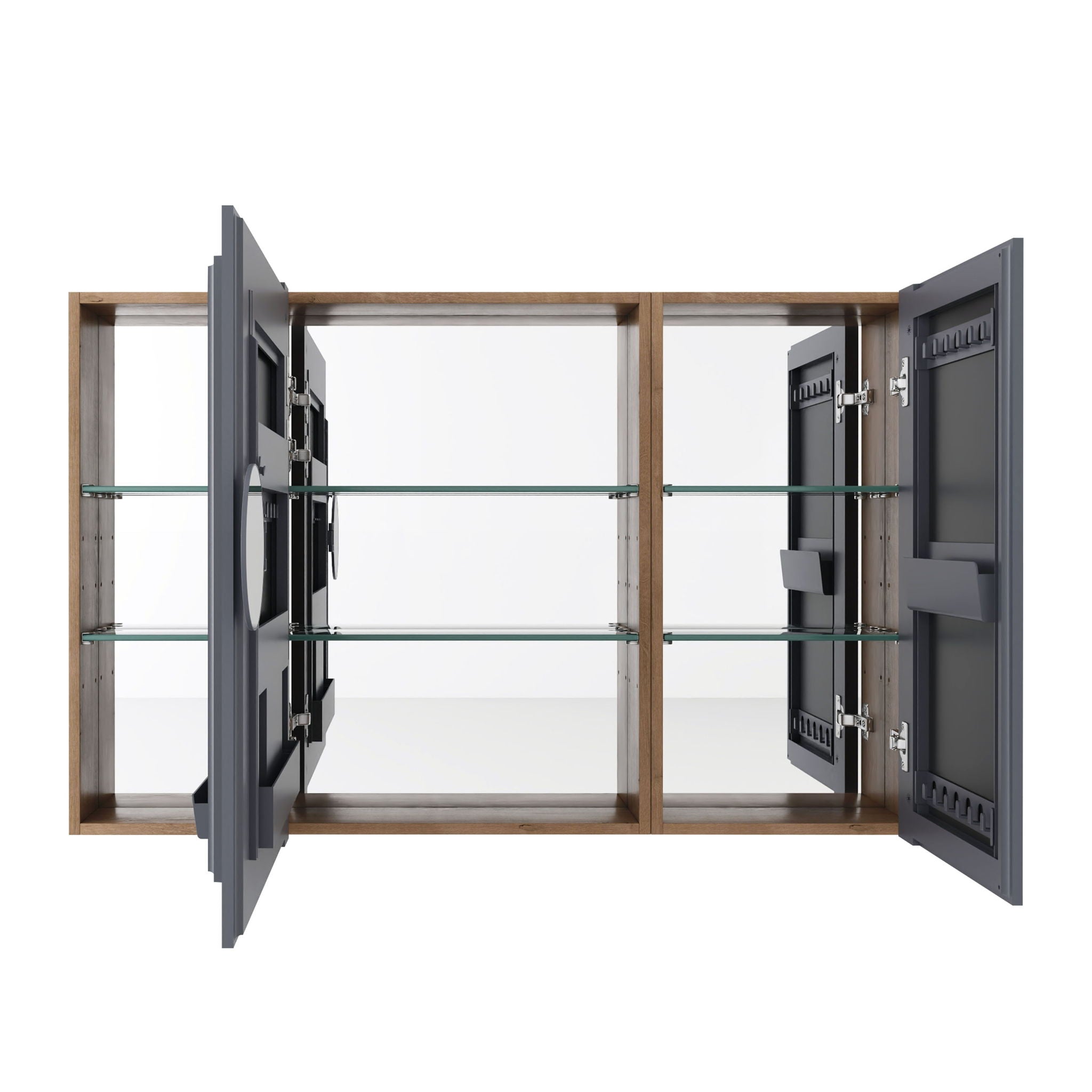 Wall Mounted Bathroom Cabinet With Adjustable Shelves Storage Cabinet - Imitative Oak