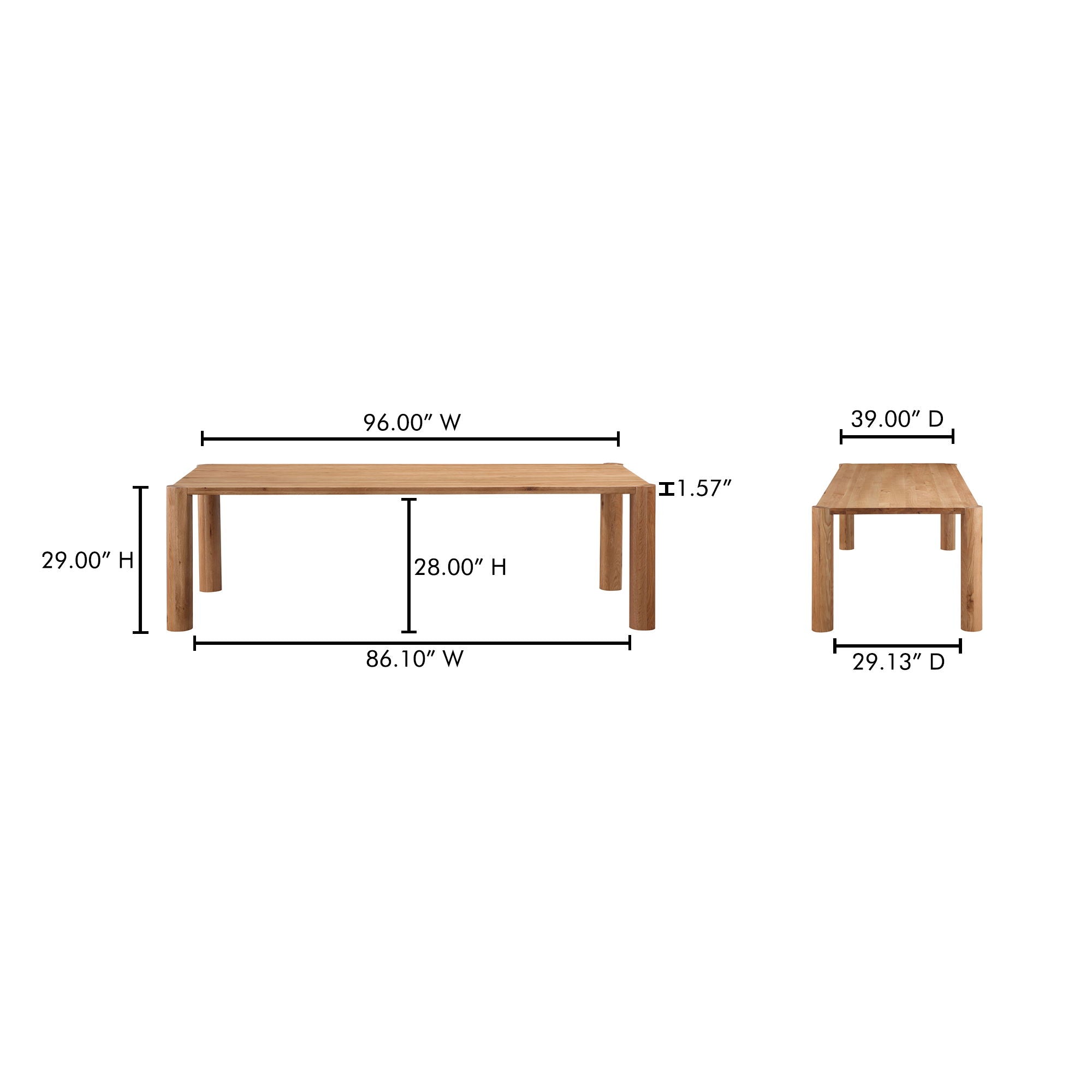 Post - Large Dining Table - Oak Natural