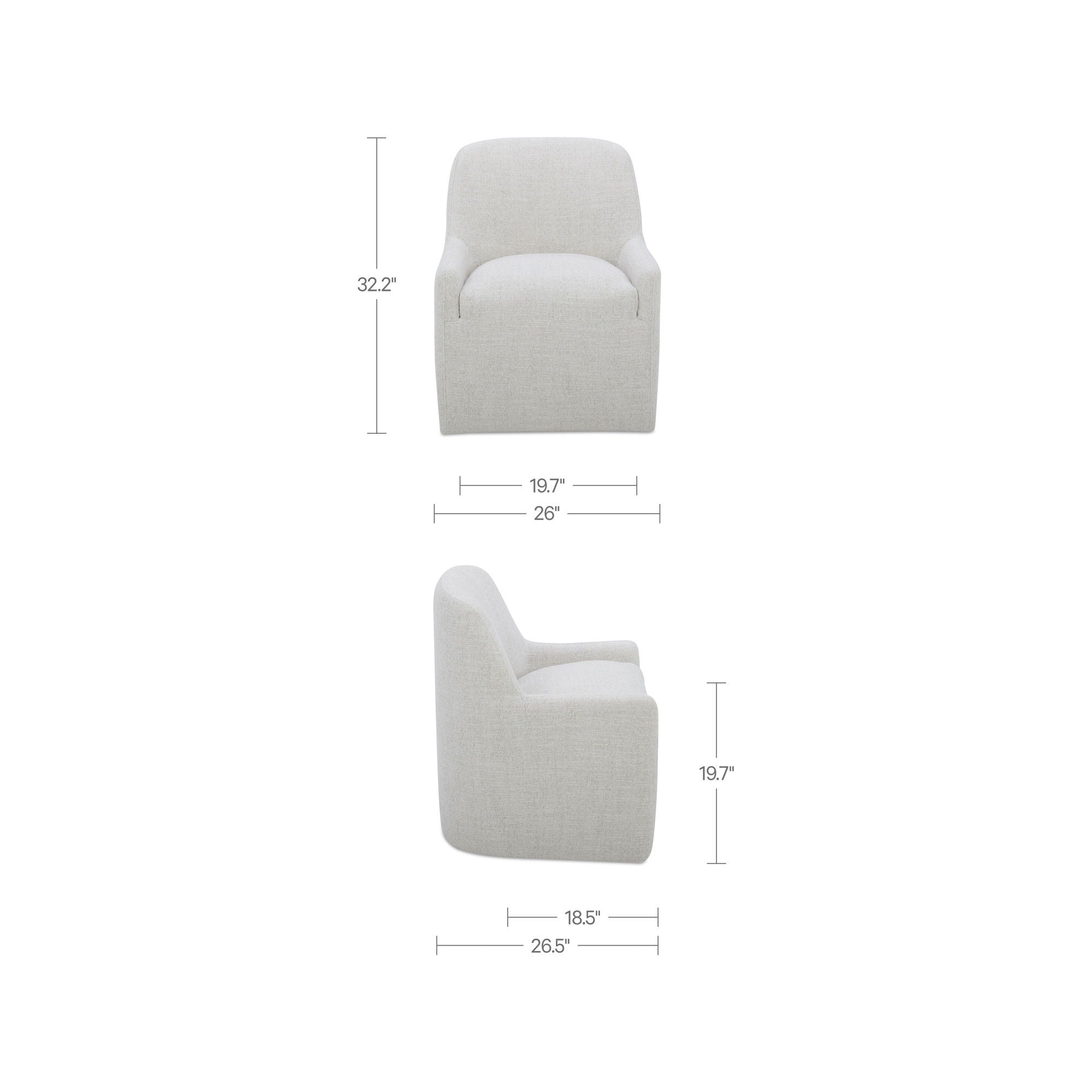 Maisie - Rolling Dining Chair - Flecked Oat / Beige