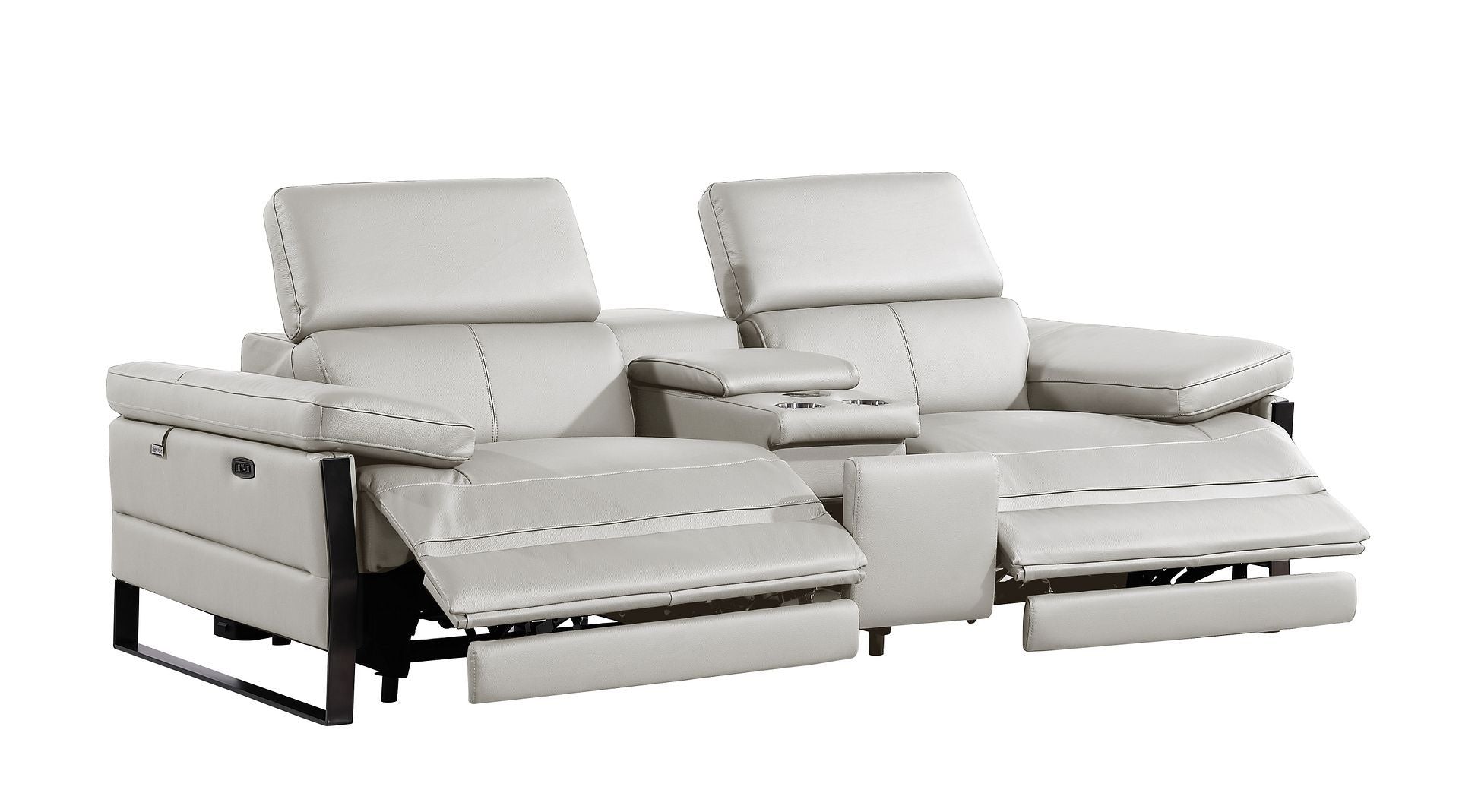 1246 - Modular Power Triple Reclining Sofa And Console Loveseat Set With Power Headrests