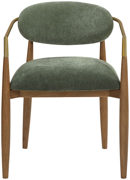 Riccio - Fabric Dining Arm Chair (Set of 2) - Walnut Frame