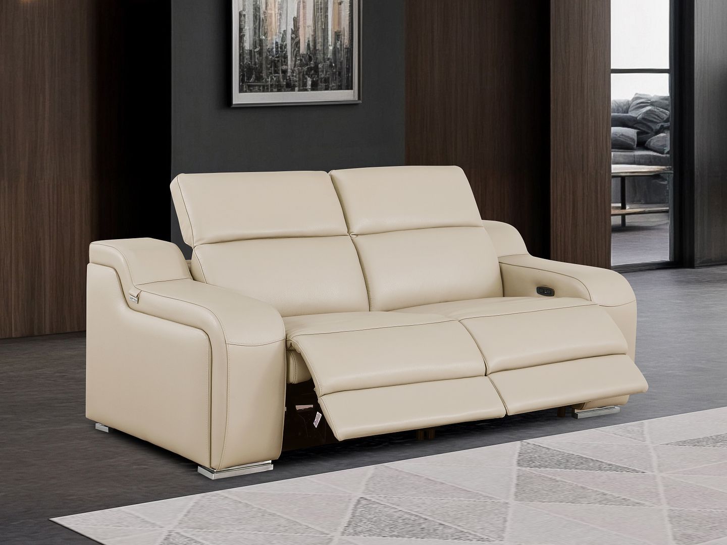 1116 - 2-Piece Modular Power Reclining Loveseat In With 2 Power Recliners & Power Headrests