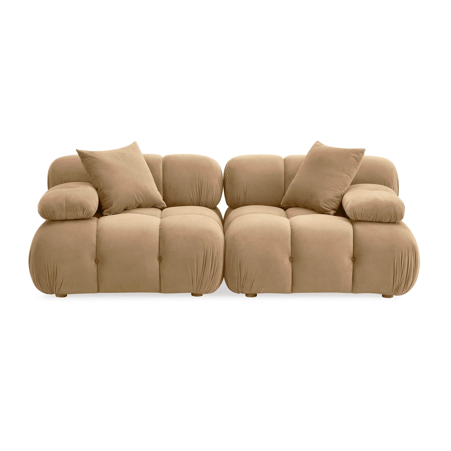 Calliope - Performance Velvet Modular Loveseat - Cafe Au Lait