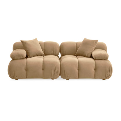 Calliope - Performance Velvet Modular Loveseat - Cafe Au Lait