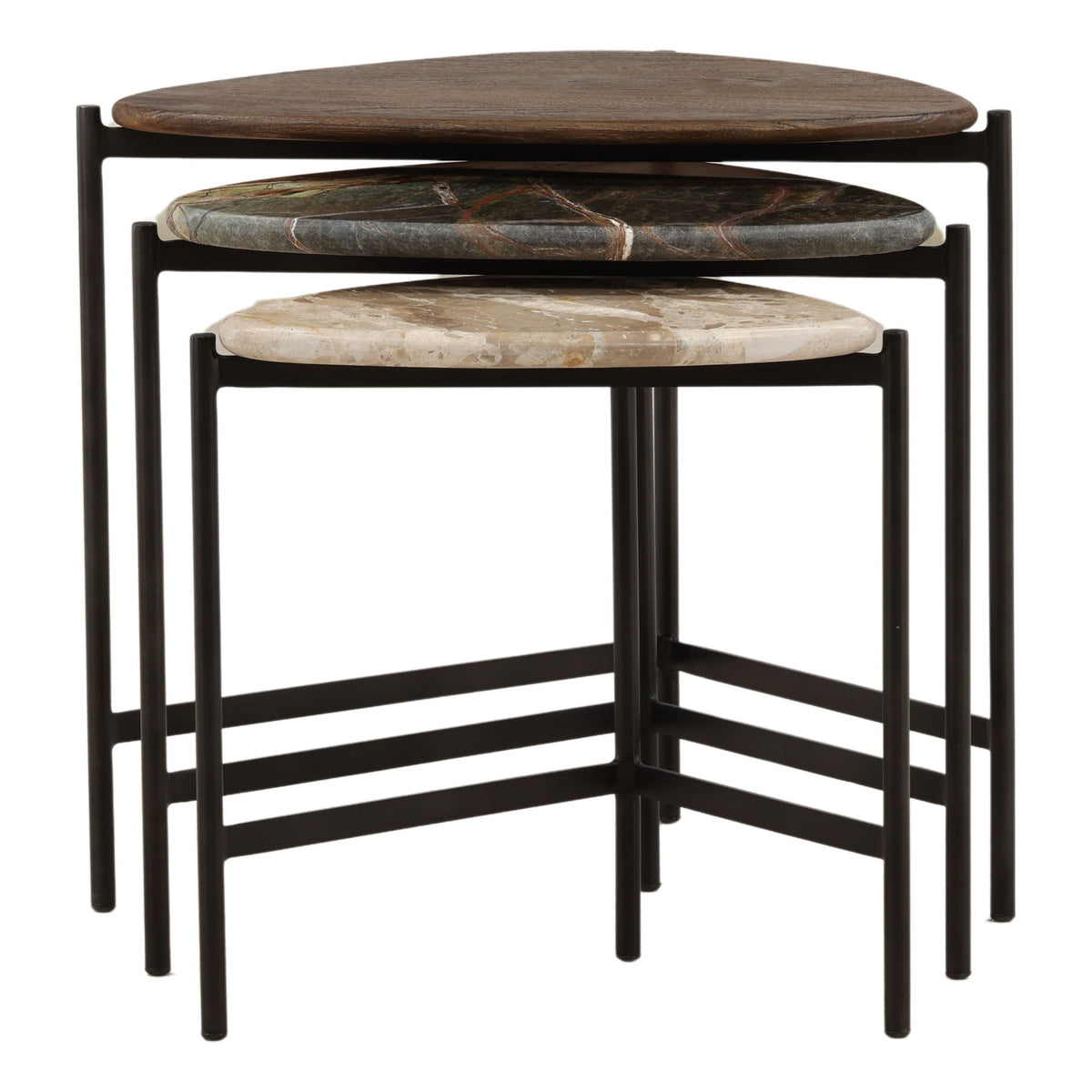 Viremont - Nesting Table (Set of 3) - Beige And Black