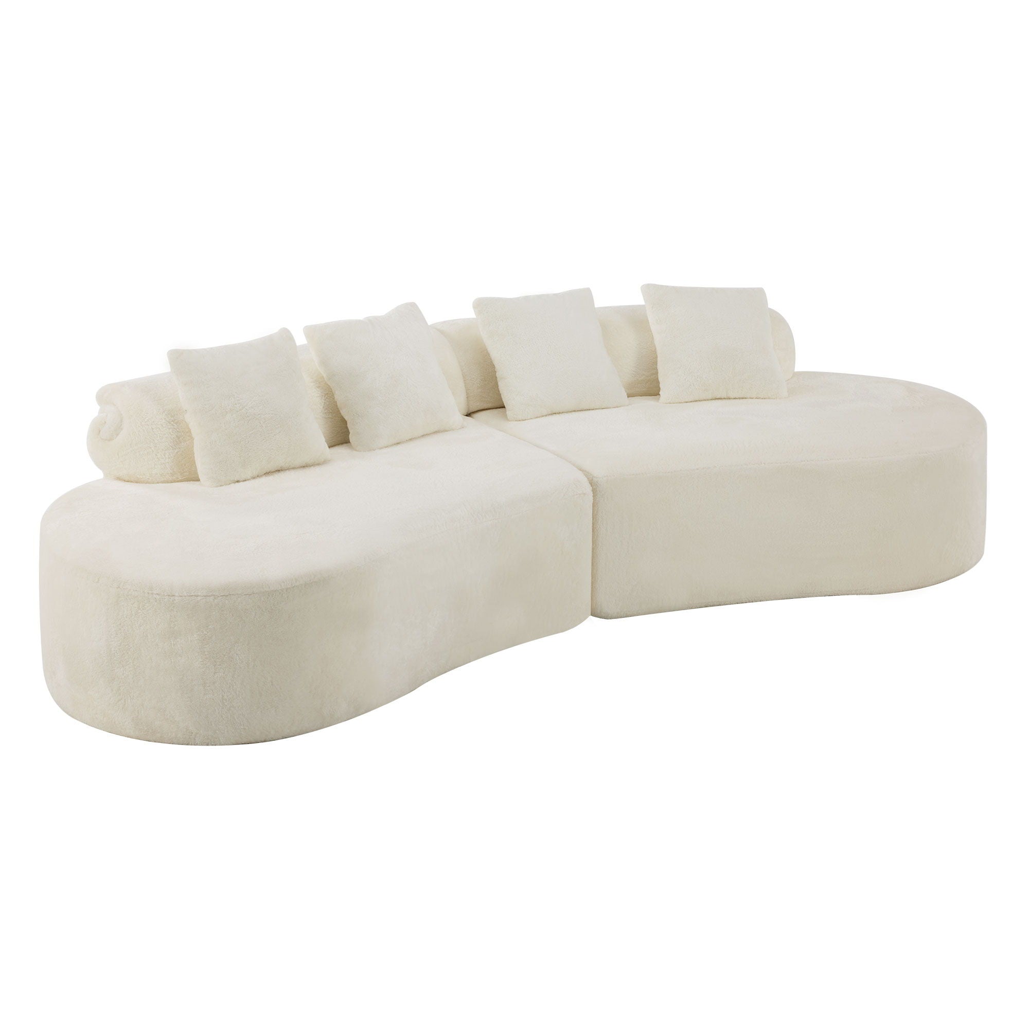 Modern Curved Sofa With Pillows