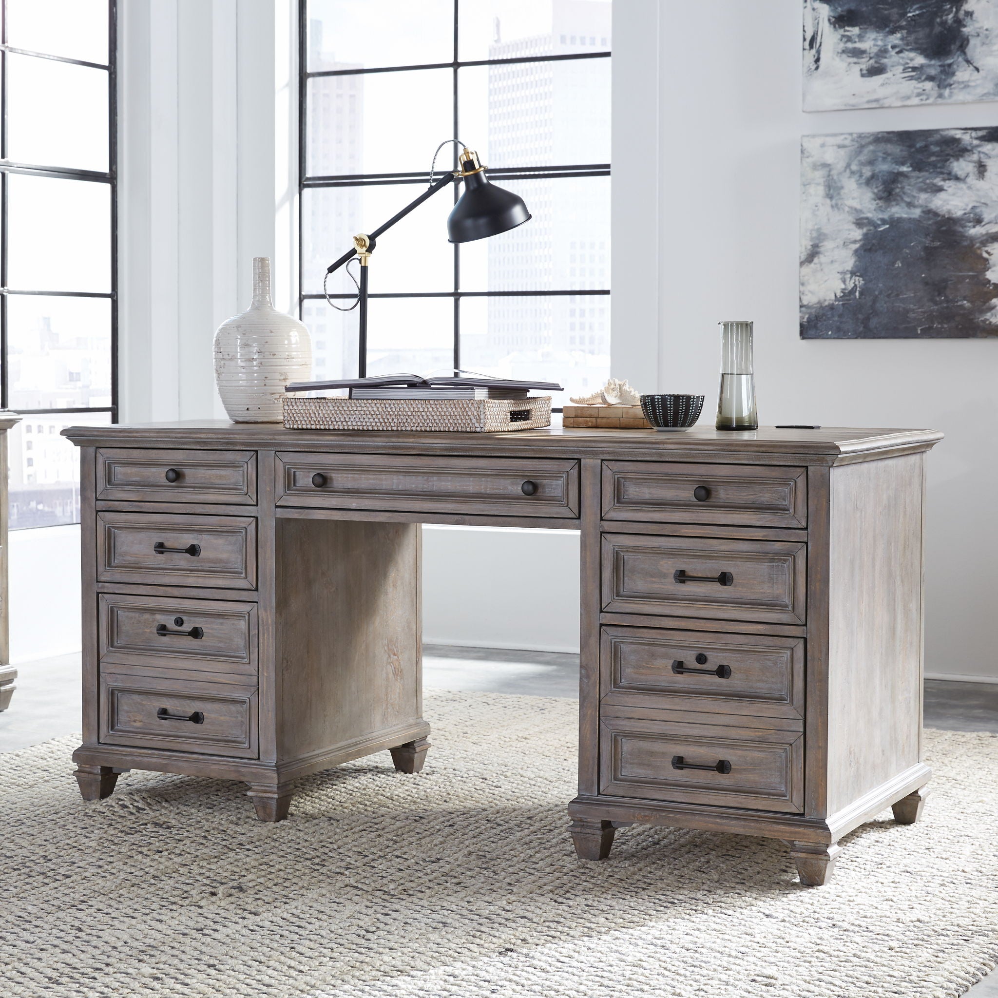 Lancaster - Executive Desk - Dove Tail Gray