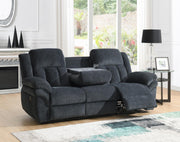 U179 - Motion Sofa With Drop Down Table - Charcoal Gray