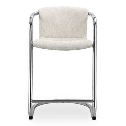 Freeman - Chrome Frame Counter Stool (Set of 2) - Blended Cream