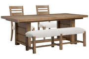 Plum Creek - 4 Piece Extendable Trestle Dining Table Set