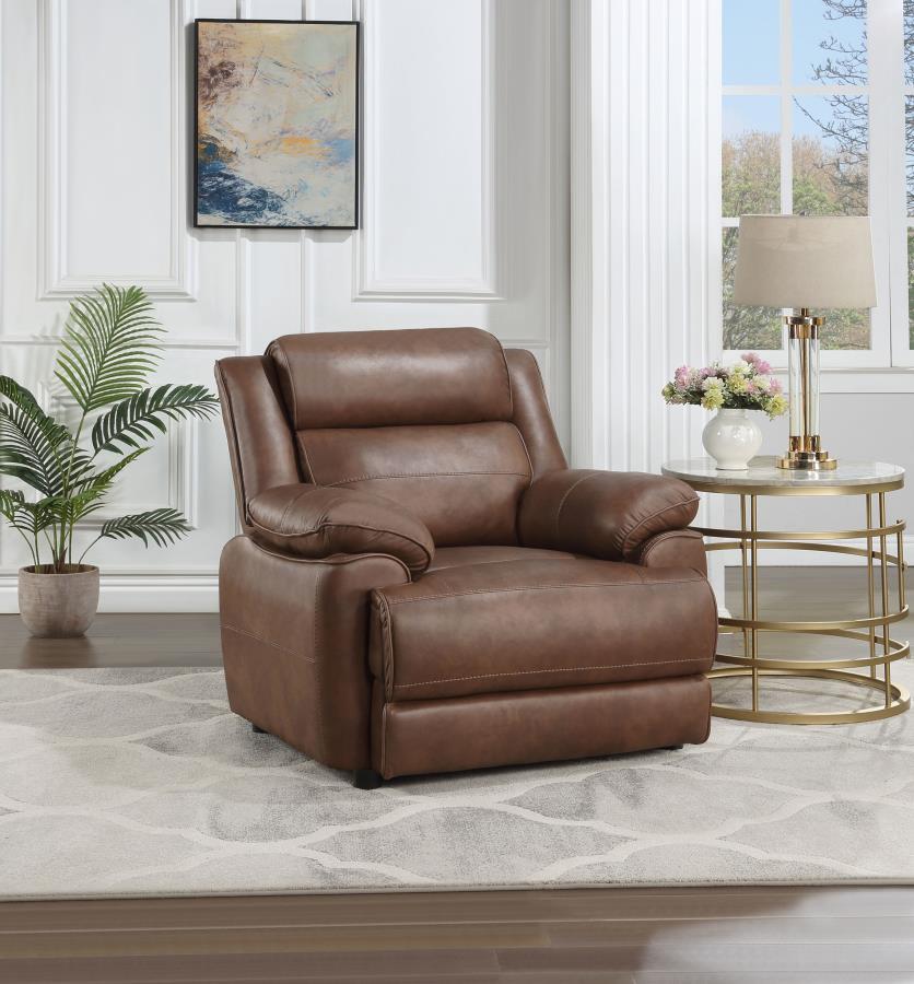 Ellington - Upholstered Padded Arm Accent Chair - Dark Brown