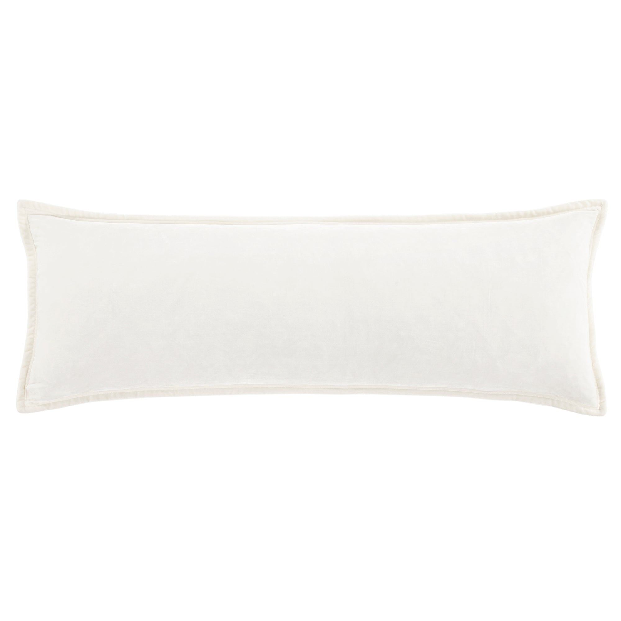 Stella - Faux Silk Velvet Long Lumbar Pillow - Stone