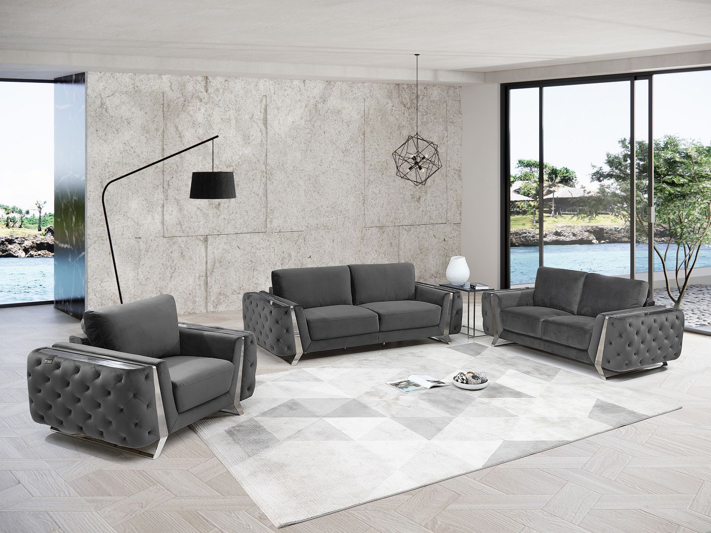 1051 - Contemporary Velvet Set