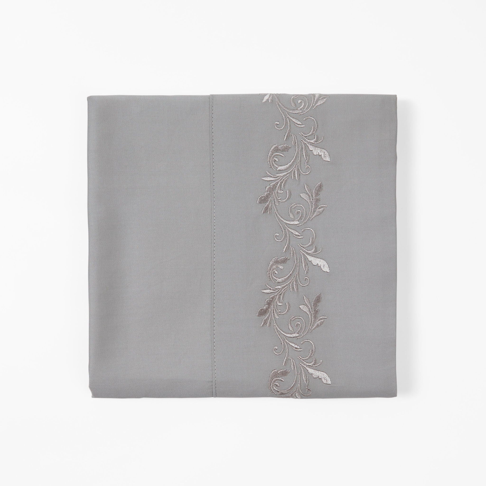 Scroll Sheet - King 350TC Gray Scroll Embroidered Sheet Set (Set of 4) - Gray
