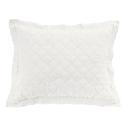 Diamond Linen - Linen Cotton Diamond Quilted Pillow Sham - Vintage White