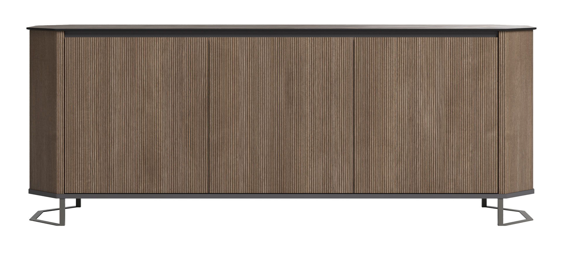 Hexagon - 3 Door Buffet - Dark Brown