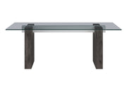 D4238 - Dining Table - Clear / Dark Brown