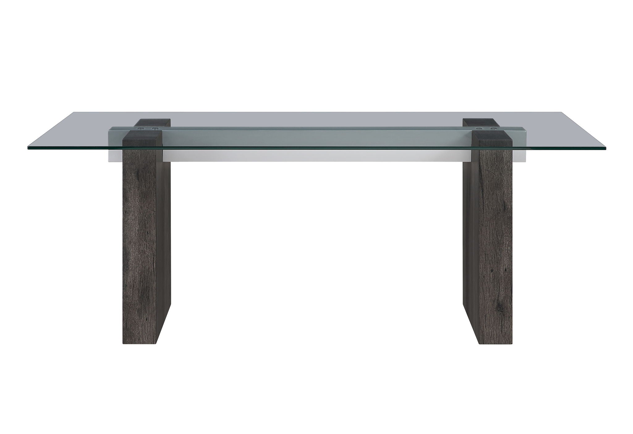 D4238 - Dining Table - Clear / Dark Brown