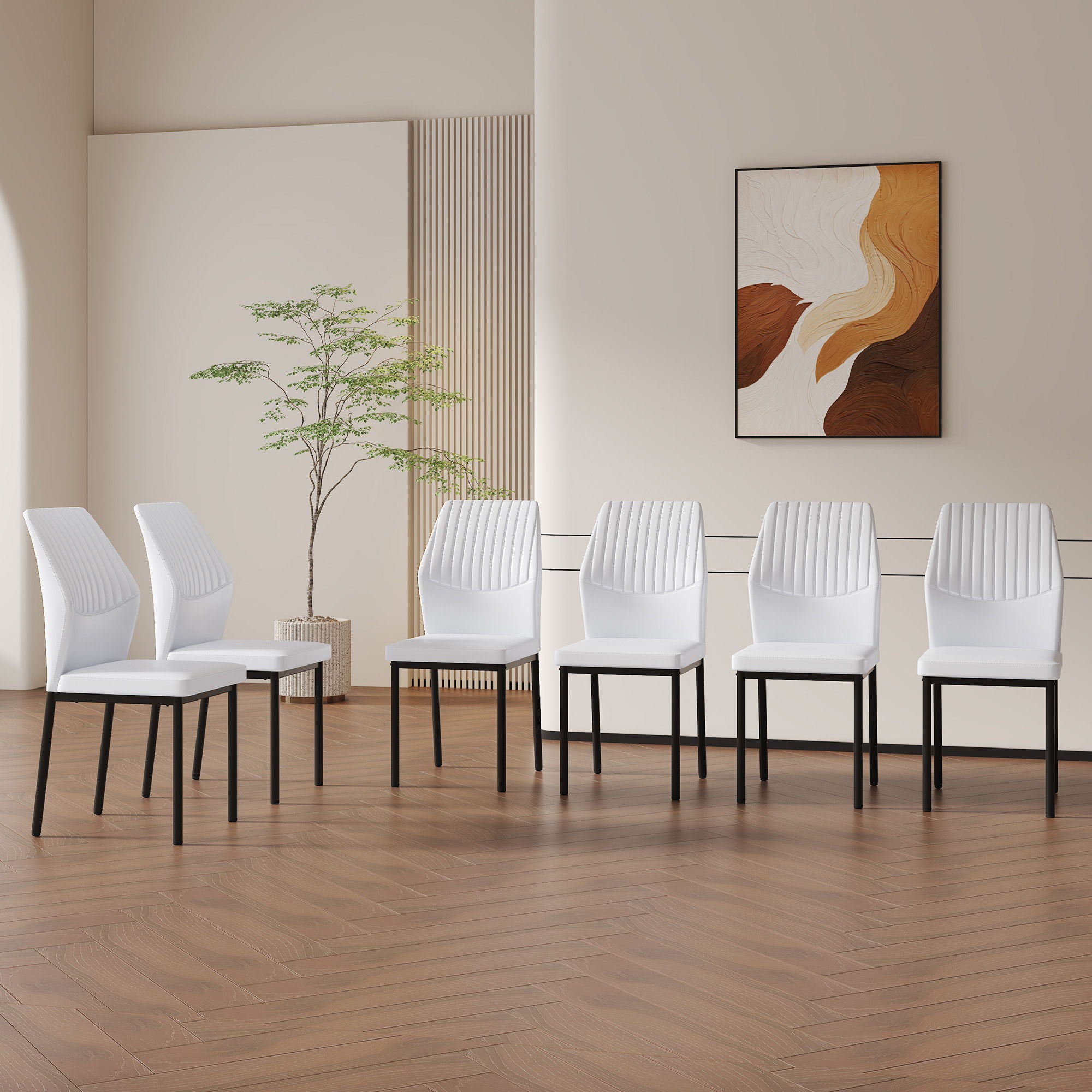 Ergonomic Simple Chair With Metal Leg