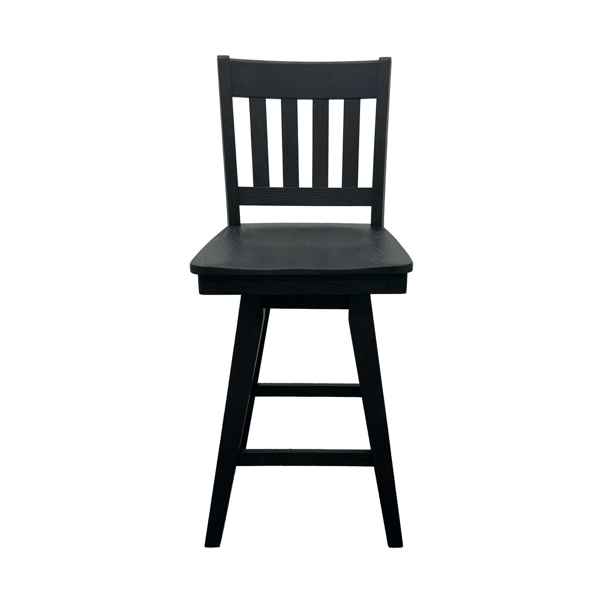 Wooden Barstool With Slat Back