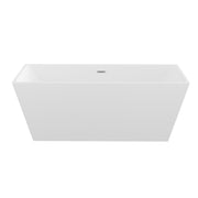 Glossy Freestanding Soaking Tub With Drain, Spacious Stand Alone Bathtub For Bathrooms - Glossy White