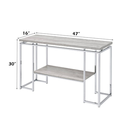 Chafik - Accent Table - Natural Oak & Chrome